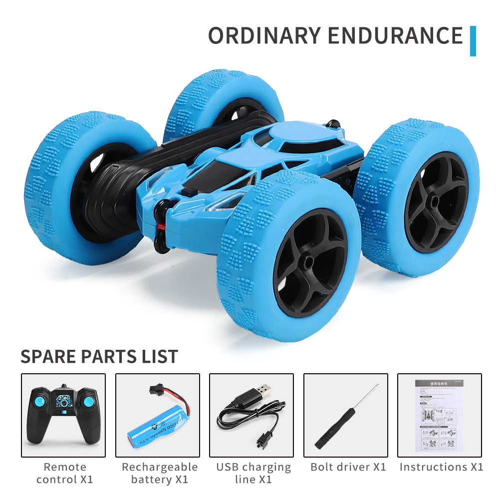 ActionRacer - Dobbeltsidet stunt-RC racerbil med fjernbetjening