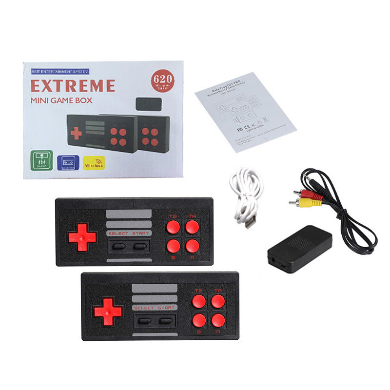 The nostalgic NES620 handheld game console is a classic and nostalgic two-player home FC red and white game console