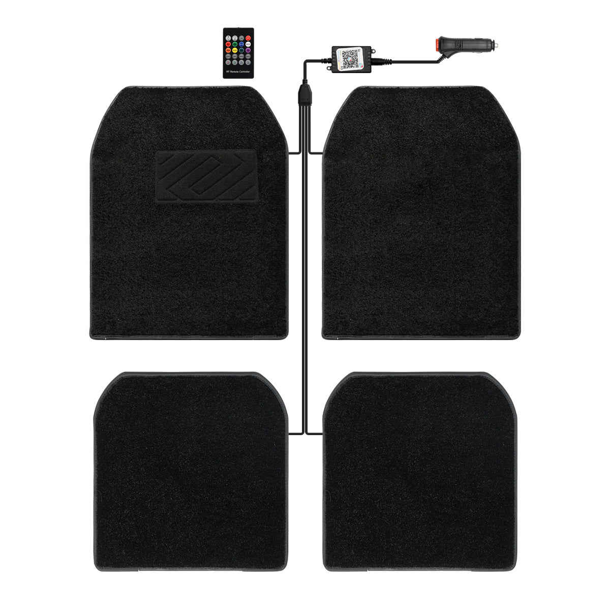 LED ambient light, full sky Star RGB illuminated floor mat, universal floor mat for car interior