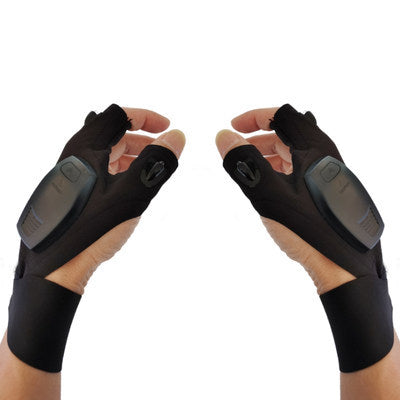 LED flashlight luminous fishing gloves, outdoor lighting, USB charging finger light gloves