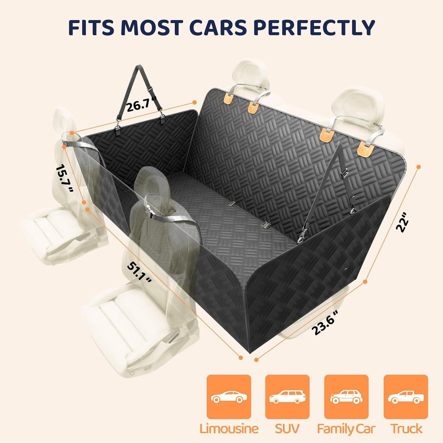 Universal car pet mat, anti-car seat cover, pet car mat, a special car ride tool for dogs