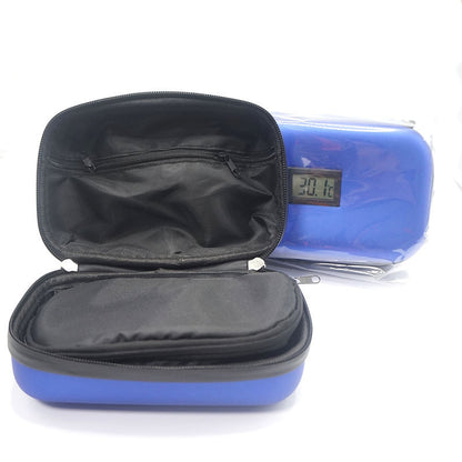 ulin medication refrigerated storage bag, electronic thermometer display, heat ulation cooling, large EVA medicine box, portable