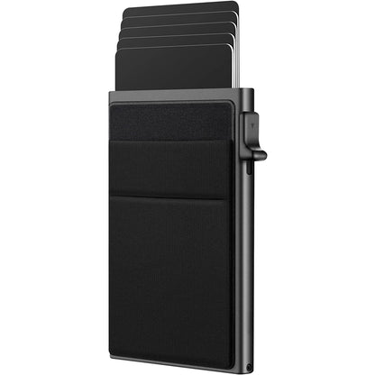 Men's ultra-thin RFID protective wallet card holder aluminum side-pushing card box