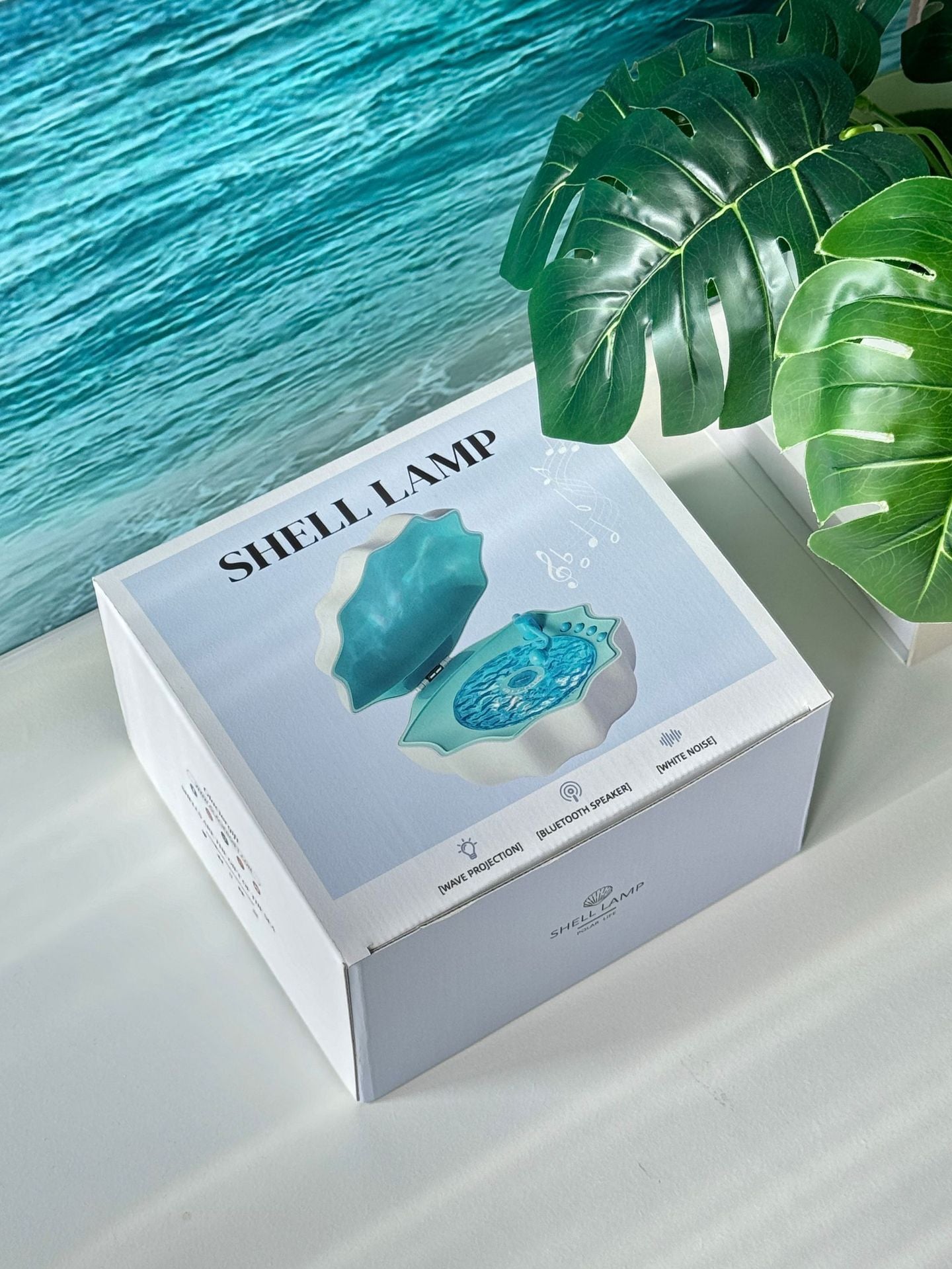 Shell lamp, corrugated Northern light projection lamp, bedroom starry sky projection atmosphere lamp, multi-functional shell lamp