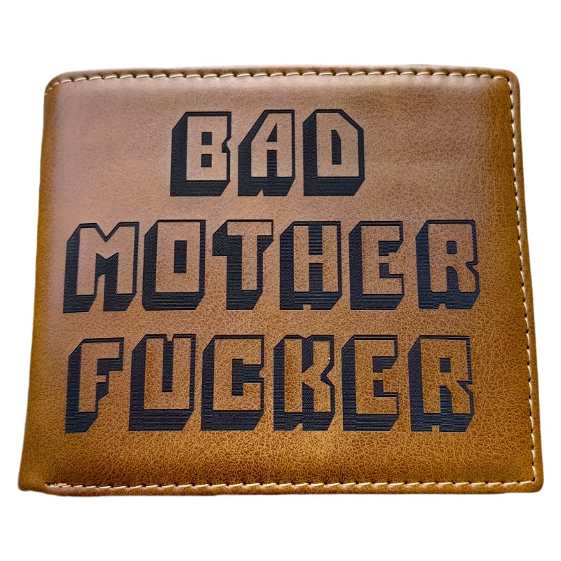 VP engraved wallet shopifyPU leather men's wallet horizontal