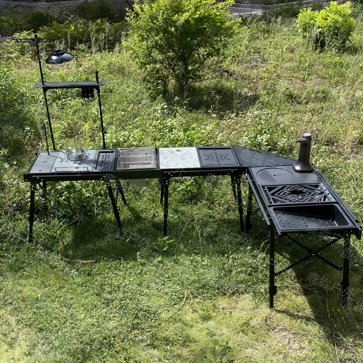 Luben Outdoor Equipment Camping multi-functional table, adjustable folding table, picnic bubble two-unit combination