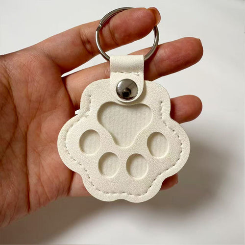 Leather Pet Hair Keepsake Keychain - Cat and Dog Pendant