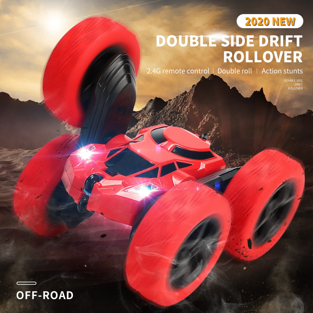 ActionRacer - Dobbeltsidet stunt-RC racerbil med fjernbetjening