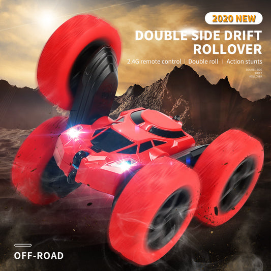 ActionRacer - Dobbeltsidet stunt-RC racerbil med fjernbetjening