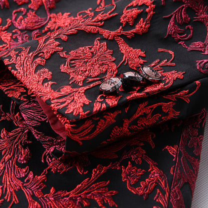 British Court Style Jacquard Suit - Large Size