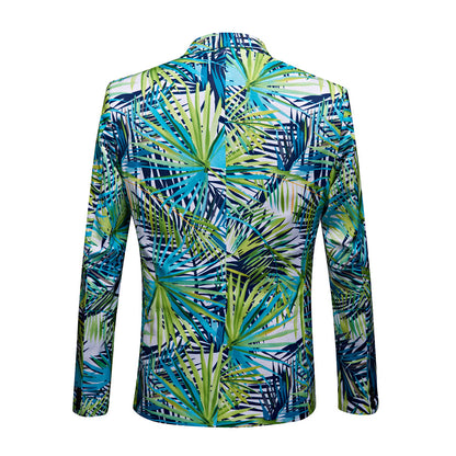 Men's Slim Fit Floral Suit Jacket - Hawaiian Style