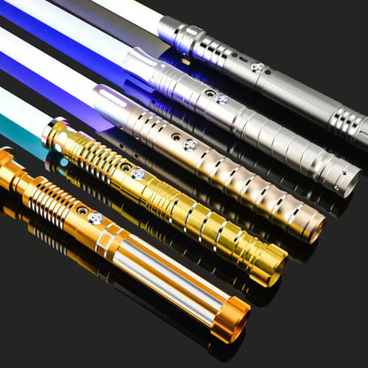 A high-end two-in-one metal light-emitting, color-changing, vibrating and colorful lightsaber charging toy