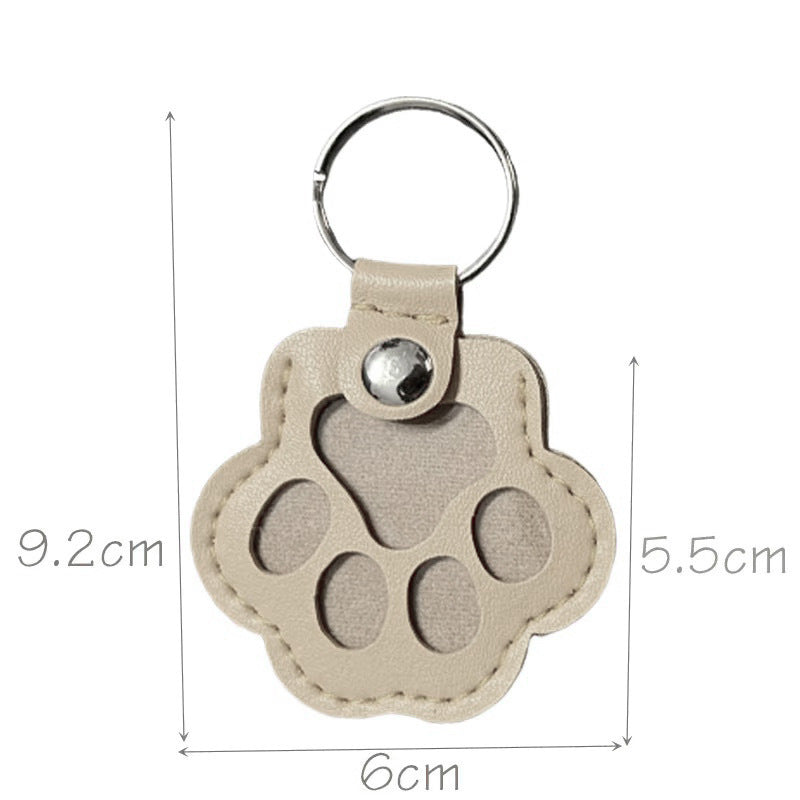 Leather Pet Hair Keepsake Keychain - Cat and Dog Pendant