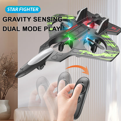 Glider, gravity-sensing, children's durable model aircraft, quadcopter, J-20 fighter jet toy