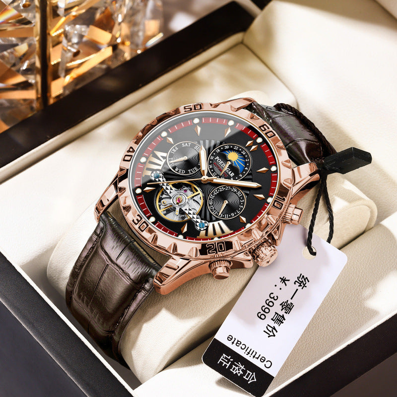 Swiss men's watch, high-end anti-luminous automatic mechanical watch tourbillon, business student