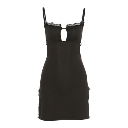 Europe and the United States style  summer new women's sling a line shoulder fashion sexy backless slit dress