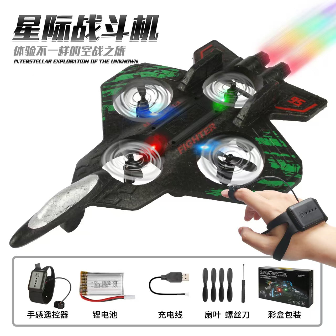 Children's remote-controlled fighter jets, remote-controlled aircraft, charging, shock-resistant model aircraft, gliders, boys