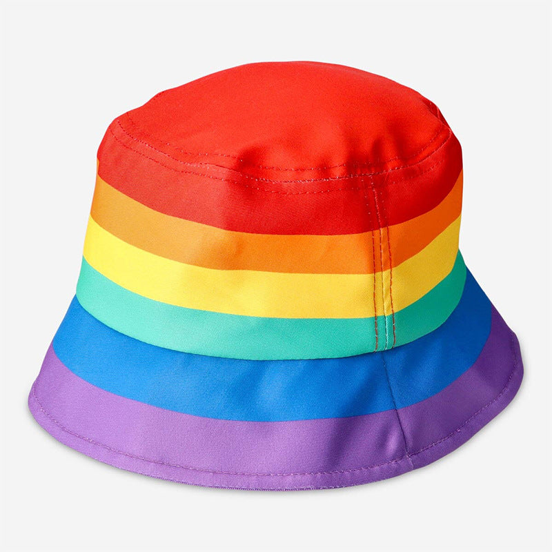 Pride Rainbow Flag Fisherman Hat - LGBT Sunshade Bucket Hat