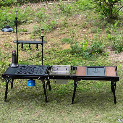Luben Outdoor Equipment Camping multi-functional table, adjustable folding table, picnic bubble two-unit combination