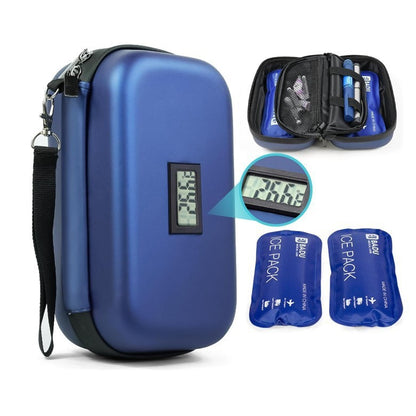 ulin medication refrigerated storage bag, electronic thermometer display, heat ulation cooling, large EVA medicine box, portable