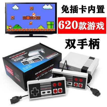 The nostalgic NES620 handheld game console is a classic and nostalgic two-player home FC red and white game console