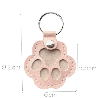 Leather Pet Hair Keepsake Keychain - Cat and Dog Pendant