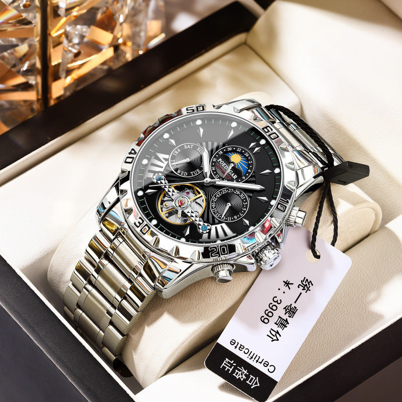 Swiss men's watch, high-end anti-luminous automatic mechanical watch tourbillon, business student