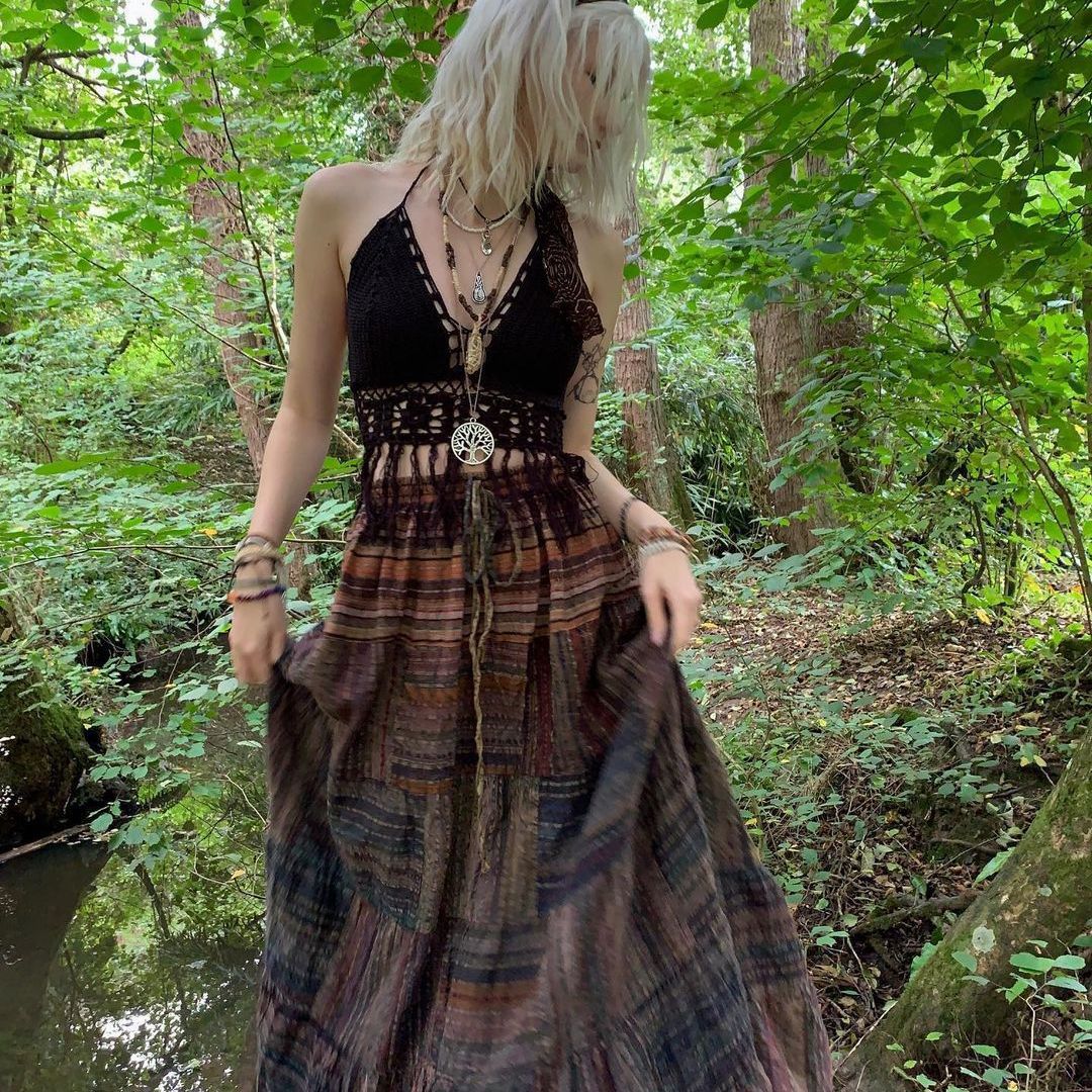 2023 summer new European and American fashion women's silk silk floral skirt large pleated skirt