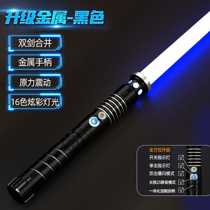 A high-end two-in-one metal light-emitting, color-changing, vibrating and colorful lightsaber charging toy