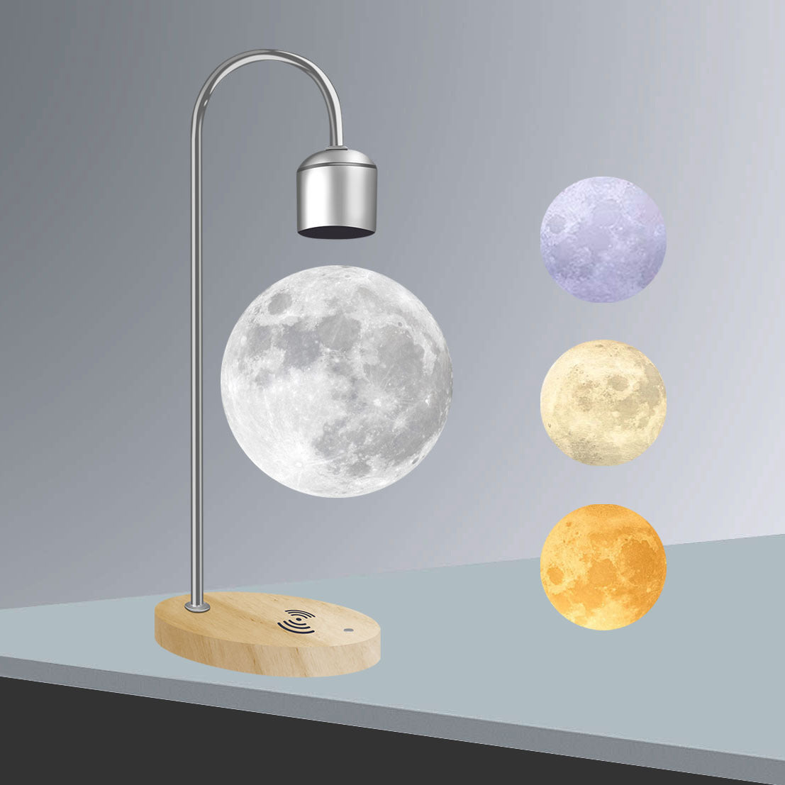 Floating moon lamp, seamless integrated printing, floating moon table lamp, home decoration item, LED night light