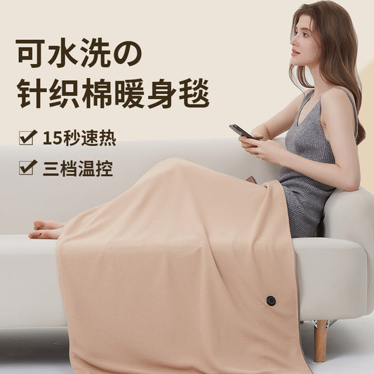 Electrically heated outdoor shawl usb charging cover blanket for warmth and body heating