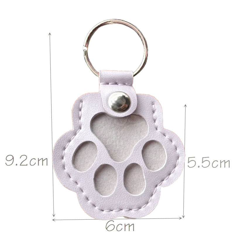 Leather Pet Hair Keepsake Keychain - Cat and Dog Pendant