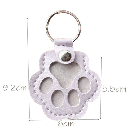 Leather Pet Hair Keepsake Keychain - Cat and Dog Pendant