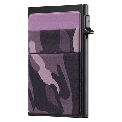 Men's ultra-thin RFID protective wallet card holder aluminum side-pushing card box