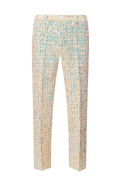 Men's Champagne Sequin Suit with Bow Tie