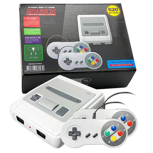 The nostalgic NES620 handheld game console is a classic and nostalgic two-player home FC red and white game console