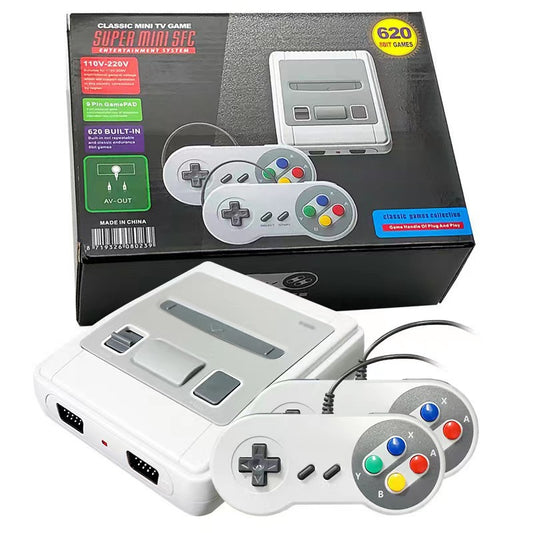 The nostalgic NES620 handheld game console is a classic and nostalgic two-player home FC red and white game console