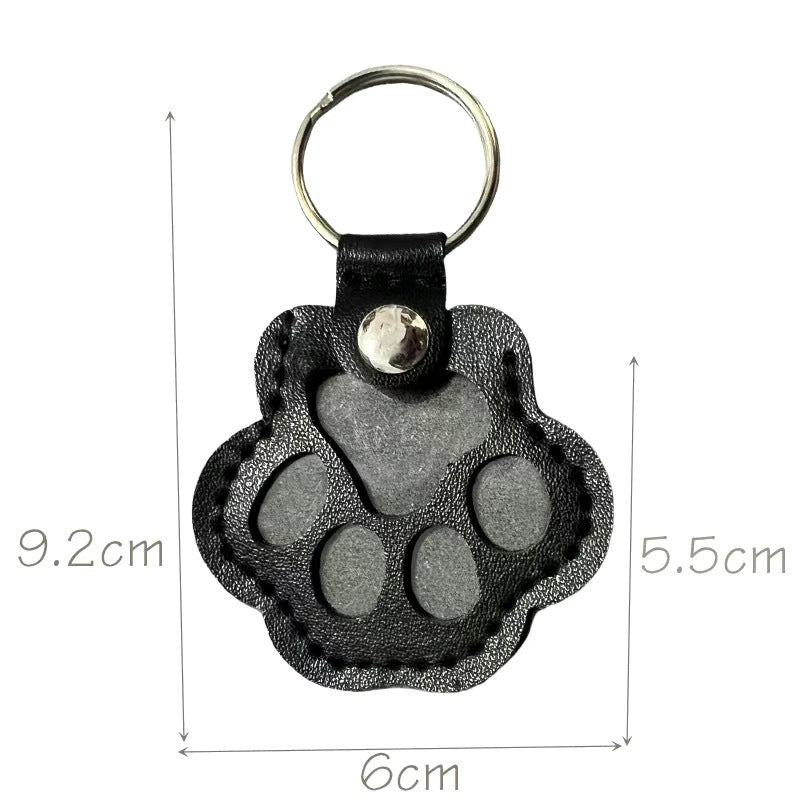 Leather Pet Hair Keepsake Keychain - Cat and Dog Pendant