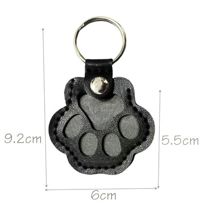 Leather Pet Hair Keepsake Keychain - Cat and Dog Pendant