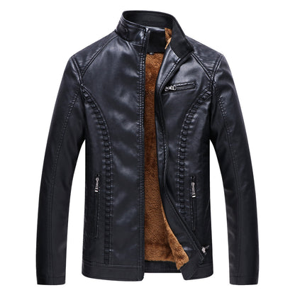 Men's Lined PU Leather Jacket