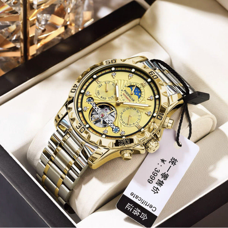 Swiss men's watch, high-end anti-luminous automatic mechanical watch tourbillon, business student