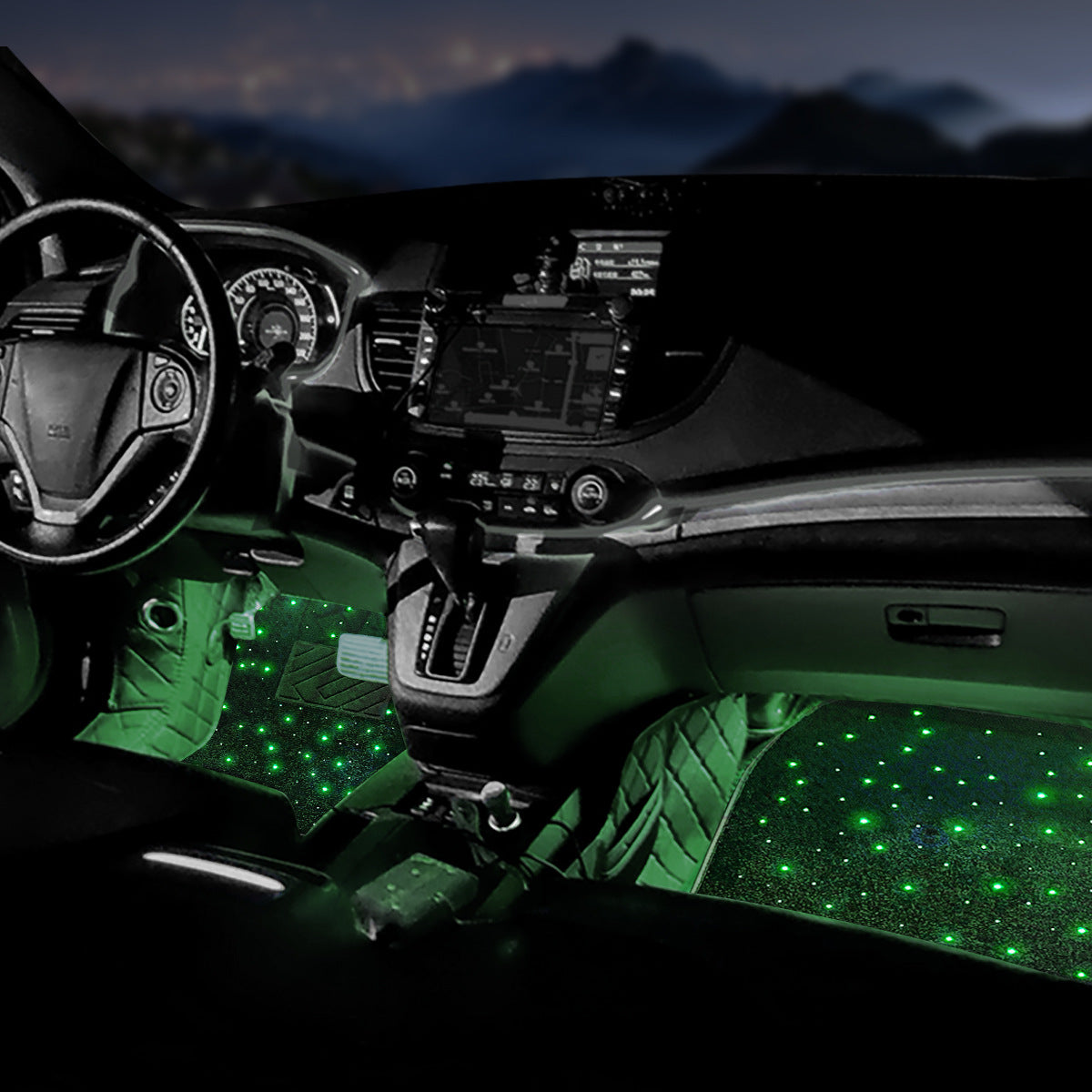 LED ambient light, full sky Star RGB illuminated floor mat, universal floor mat for car interior