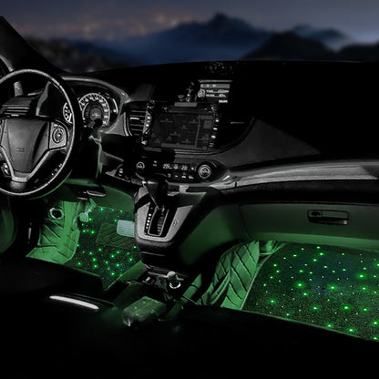 LED ambient light, full sky Star RGB illuminated floor mat, universal floor mat for car interior