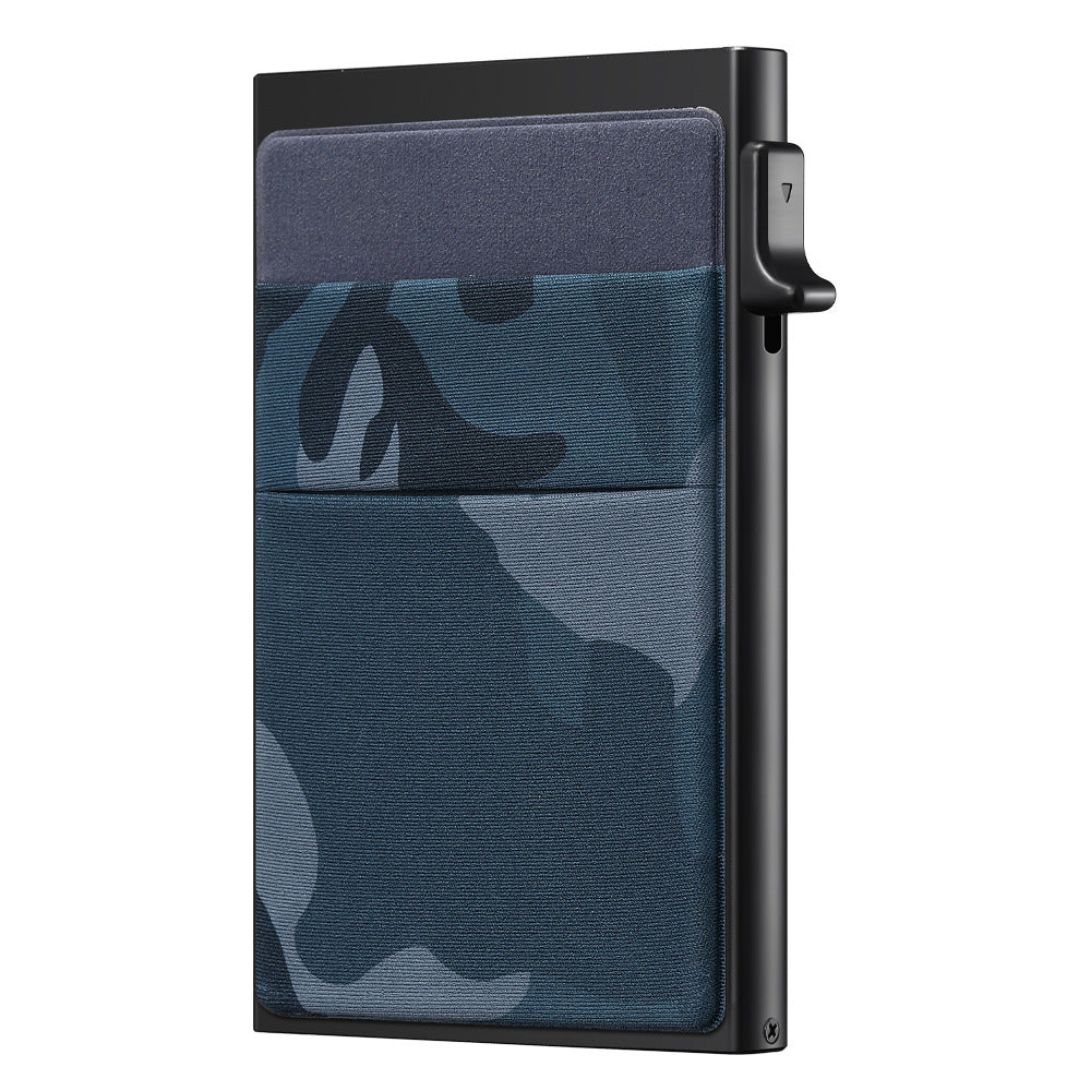 Men's ultra-thin RFID protective wallet card holder aluminum side-pushing card box