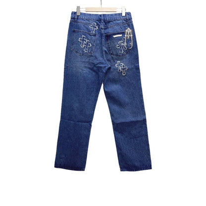 Blue Jeans with Distressed Detailing