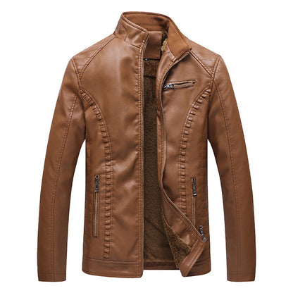 Men's Lined PU Leather Jacket