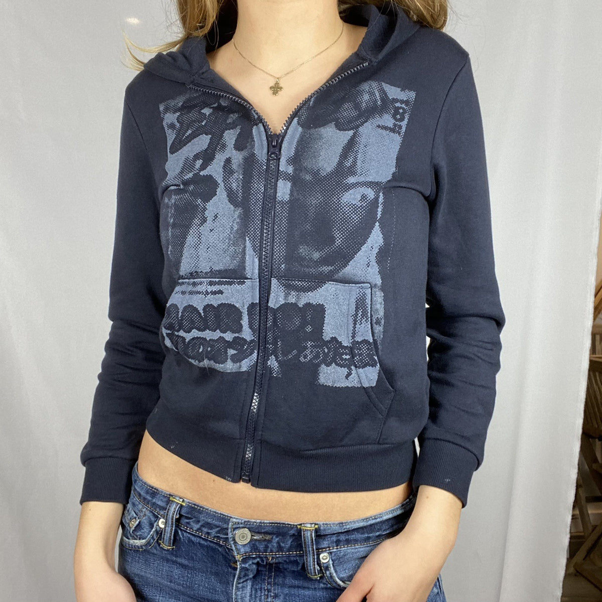 European and American fashion hooded zipper cardigan 2021 Amazon cross-border women's casual loose print hoodie w