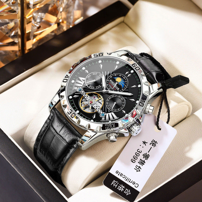 Swiss men's watch, high-end anti-luminous automatic mechanical watch tourbillon, business student