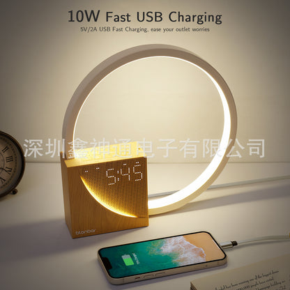 AJ300 White Noise Desk Lamp Alarm Clock, 10W charger, Touch Night light, Wake-up Light, Reading eye-protecting bedside lamp