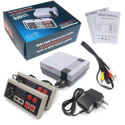 The nostalgic NES620 handheld game console is a classic and nostalgic two-player home FC red and white game console